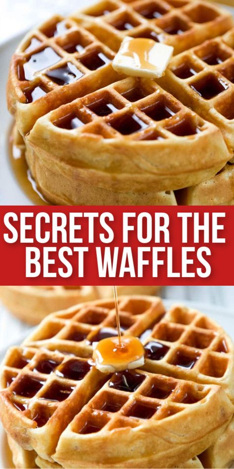 Waffle Making Tips, Best Ever Waffle Recipe, The Best Waffle Recipe Ever, Waffles Using Pancake Batter, Crispy Waffles In Waffle Maker, Dense Waffle Recipe, Fluffy Crispy Waffles, How To Make Crispy Waffles Recipe, How To Cook Waffles