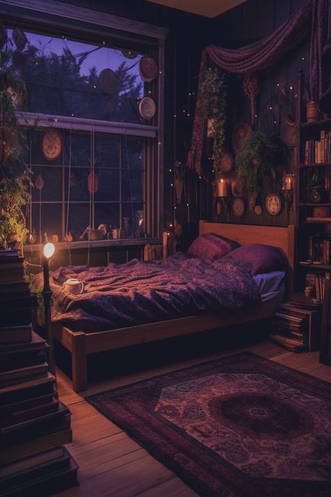 Bedroom Fairycore, Bedroom Japandi, Witchy Bedroom Ideas, Fairycore Decor, Fairycore Room, Japandi Bedroom, Bedroom Scandinavian, Bedroom Dark, Fairy Room