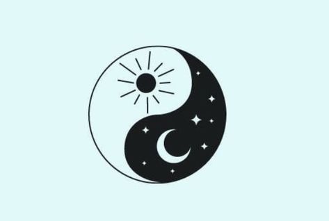 Ying Yang Tattoo Ideas Sun And Moon, Small Tattoos Yinyang, Simple Ying Yang Tattoo, Cute Ying Yang Tattoo, Minimalist Yin Yang Tattoo, Sun And Moon Ying Yang Tattoo, Tiny Ying Yang Tattoo, Cute Yin Yang Tattoo, Ying Yang Tattoo Ideas