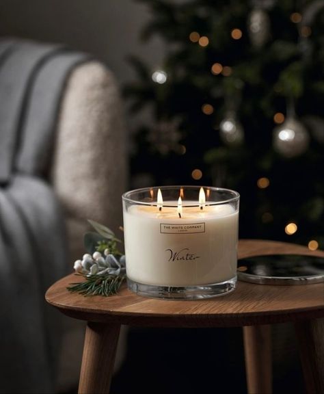 The White Company Candles, White Company Candle, White Company Aesthetic, Holiday Candle Photography, Winter Candle Aesthetic, Christmas Candles Aesthetic, Winter Candle Scents, White Company Christmas, Candle Photography Inspiration