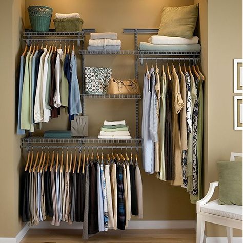 Fits Multiple Closets Messy Closet, Closet Shelf Organization, Open Closet, Closet Room, Closet Rod, Design Apartment, Closet Shelves, Closet Organizer, Room Closet