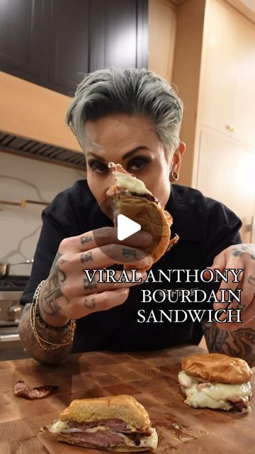 Chef Khristianne U on Instagram: "Anthony Bourdain’s VIRAL Mortadella Sandwich 🥪 11/10🤯 here’s how to make it👇

Ingredients:
·	1.5 lbs mortadella thinly sliced
·	4 tablespoon butter
·	8 slices white american cheese (or Provolone)
·	4 regular kaiser bun or 4 brioche buns
·	4 tablespoon mayo
·	4 tablespoon dijon mustard

Instructions:
·	Heat up a cast iron or flat top skillet on high.
·	While it’s heating up, gently divide the mortadella into 8 piles - clumping and folding each piece on top of the other - making sure that there are air pockets between the slices.
·	Once you’ve got the mortadella piles ready and the cooking surface is super hot, quickly place the stacks of meat on top.
·	Let the meat brown and caramelize for about a minute or so then flip each pile and add a slice of chees Handheld Meals, Mortadella Sandwich, White American Cheese, Slice Of Cheese, Anthony Bourdain, Brioche Buns, American Cheese, Family Meal, Provolone