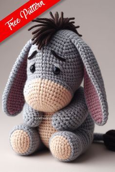 Creating an Eeyore Amigurumi, the beloved character from A.A. Milne's Winnie the Pooh series, is a delightful project for fans of crochet and classic children's literature. Crochet Amigurumi Eyelashes, Tigger Crochet Pattern Free, Disney Crochet Patterns Free, Eeyore Amigurumi, Leek Quiche, Eeyore Pictures, Disney Crochet Patterns, Disney Crochet, Crochet Toys Free