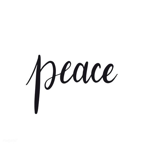 Peace word typography style vector | free image by rawpixel.com / Aum Peace Word Wallpaper, Life Word Font, Peace In Different Fonts, Peace Calligraphy Hand Lettering, Peace Word Tattoo, Peace Word Art, Peace Calligraphy, Vision Board Notebook, Peace Lettering