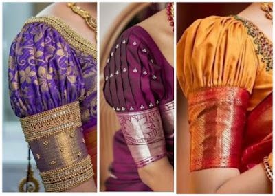 Fashion Corner: Puff sleeve blouse designs Gold Blouse Designs, Different Types Of Sarees, Patch Work Blouse Designs, Blouse Designs Pattern, Model Blouse Designs, Latest Bridal Blouse Designs, Latest Blouse Designs Pattern, Traditional Blouse Designs, Model Blouse