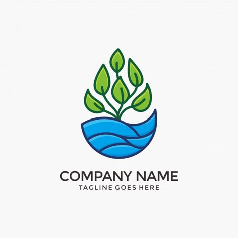 More than a million free vectors, PSD, photos and free icons. Exclusive freebies and all graphic resources that you need for your projects Hydroponic Logo Design, Plant Logo Design, Landscape Company Logos, Environmental Logo, Environmental Logo Design, Water Logo Design, Nature Logos, Environment Logo, Drawn Logo Design