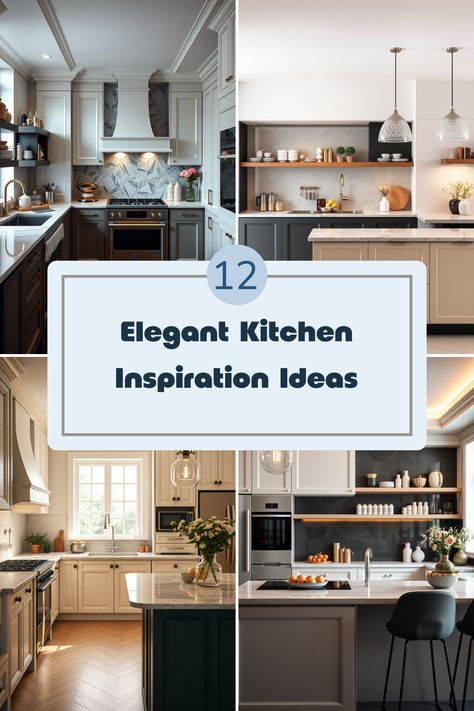 Transform your cooking space with these 12 stunning kitchen ideas! From timeless marble countertops to beautiful backsplashes, find the perfect finishing touches to achieve a look that's both elegant and functional. Whether you're interested in minimalist design or want to incorporate intricate details, these inspirations will help elevate your kitchen to a new level of style. Get ready to explore appliances, layouts, and color schemes that inspire creativity and functionality in your home kitchen design. Perfect for every cooking enthusiast! Modern Kitchen Design Luxury 2025, Elegant Kitchen Design Modern, Elegant Kitchen Cabinets, Kitchen Quartz Counters, Modern Kitchen Inspiration, Modern Traditional Kitchen, Home Kitchen Design, Beautiful Backsplash, Kitchens Ideas