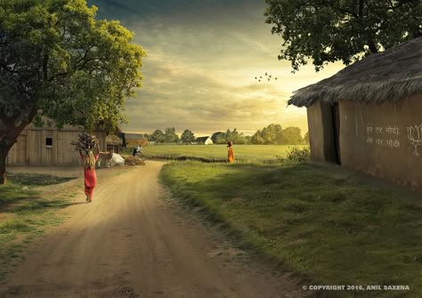 VILLAGE on Behance Natural Image, Afrofuturism Art, Sai Baba Pictures, Village Photos, Nature Background Images, Blur Background Photography, Background Images For Editing, Love Background, Love Background Images