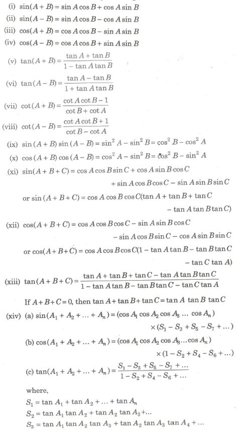 CBSE Class 11 Maths Notes : Trigonometric Ratios and Identities Maths Class 11 Formula, Class 11 Maths Trigonometry Formulas, Class 11 Maths Formulas, Trigonometry Formulas Class 11 And 12, All Trigonometry Formula Class 11, Grade 11 Math Notes, Class 11 Maths Notes, Trigonometry Identities, Grade 11 Math