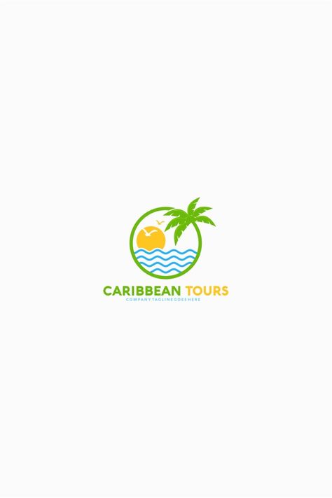 Caribbean Logo, Travel Wallpaper Iphone, Travel And Tours Logo, Cycling Logo, Caribbean Summer, Travel Logos, Travel Symbols, Travel Template, Travel Agency Logo