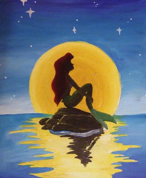 Disney Scenes To Paint, Small Disney Paintings, Disney Movie Paintings, Disney Canvas Painting Ideas, Disney Easy Paintings, Moana Painting Ideas On Canvas, Disney Princess Canvas Painting, Princess Painting Canvas, Cute Disney Paintings Easy