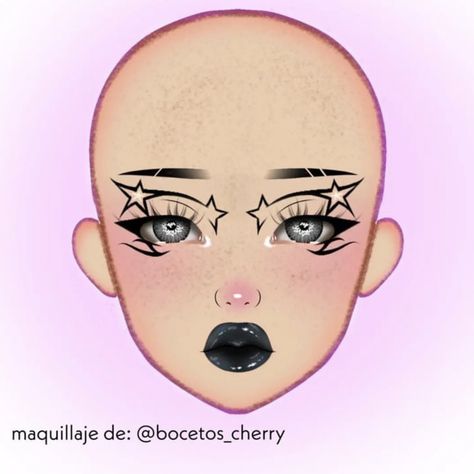 Grunge Makeup Tutorial, Hippie Makeup, Cute Clown Makeup, Holloween Makeup, Makeup Charts, Makeup Drawing, Face Charts, Makeup Face Charts, Face Art Makeup