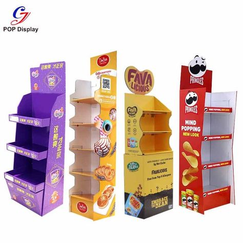 Cardboard display for supermarket food promotion Pop Stand Design, Product Display Shelf Design, Floor Display Stand, Rack Display Design, Product Display Stand Design, Food Display Design, Supermarket Display Ideas, Shelf Design For Shop, Pop Display Design