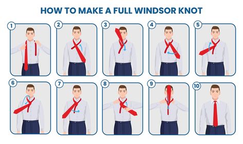 how to tie full Windsor knot Double Windsor Knot, Different Tie Knots, Windsor Tie Knot, Full Windsor Knot, Tie A Windsor Knot, Double Windsor, Windsor Tie, Half Windsor, Windsor Knot