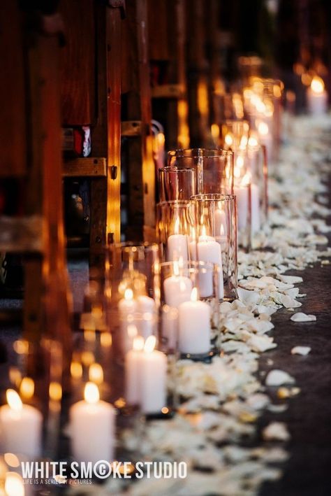 Candle Lit Isle, Candle Aisle Decor, Candle Isle, Candle Lit Aisle, Wedding Aisle Candles, Aisle Candles, Candle Lit Ceremony, Wedding Church Decor, Candle Lit Wedding