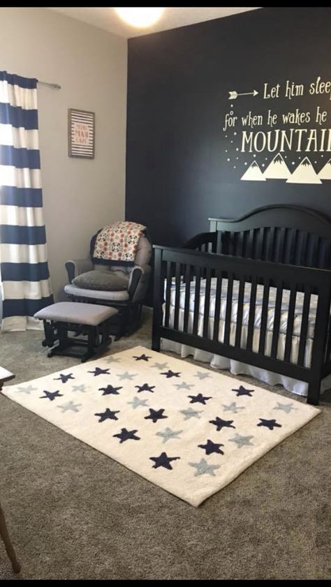 Dark Grey Nursery, Navy And Gray Nursery, Light Blue And Black Nursery, Baby Boy Nursery Blue And Gray, Gray And Navy Blue Nursery, Navy Blue Nursery Gender Neutral, Navy Blue Nursery Boy Walmart, Navy Nursery Boy, Navy Blue Nursery