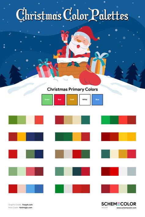 #christmas #xmas #red #green #blue #gold #colorscheme #colorpalette Christmas Pantone Colour Palettes, Christmas 2024 Color Palette, Grinch Color Palette, Christmas Color Pallettes, Xmas Colour Palette, Blue Red Green Color Palette, Christmas Pallete Colors, Non Traditional Christmas Colors, Colour Palette Christmas