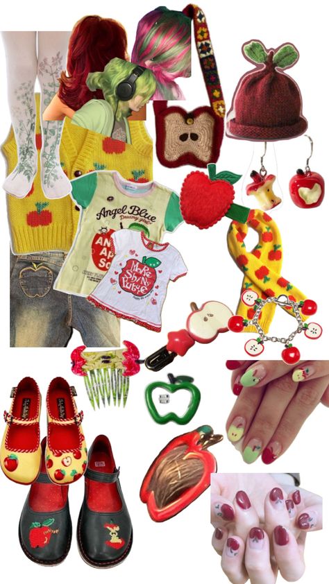 apple outfit Apple Outfit Ideas, Apple Outfits, Apple Outfit, Puppet Character, Object Oc, Style Nanda, Colorful Crafts, Manic Pixie Dream, Class Outfits