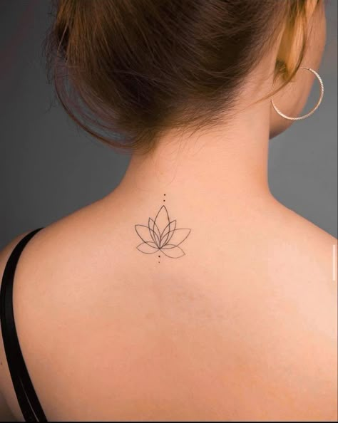 Aesthetic Lotus Tattoo, Lotus Flower Tattoo Women, Lutos Tattoo Design, Lotus Tattoo Behind Ear, Lotus Flower Tattoo Spine, Lotus Tattoo Design For Women, Lotus Spine Tattoo, Lotus Flower Tattoo Back, Lotus Flower Back Tattoo