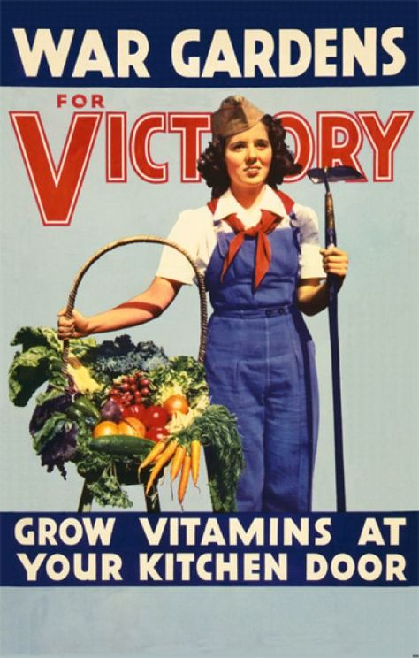 Victory Garden Positive Propaganda Victory Gardens, Dig For Victory, Wwii Propaganda, Ww2 Posters, Wwii Posters, Pin Up Vintage, Poster Inspiration, Propaganda Art, Victory Garden