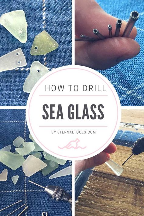 How To Drill Sea Glass or Beach Glass in Under 50 seconds Drilling Glass, Sea Glass Diy, Dremel Crafts, Sea Glass Art Projects, Beach Glass Crafts, Dremel Projects, Beach Glass Art, Glass Art Projects, Sea Glass Beach