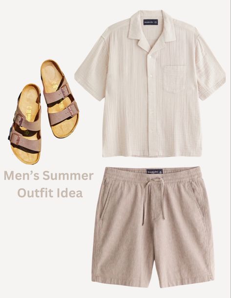 Casual summer outfit idea, back to school outfit, beach outfit, Abercrombie outfit, men linen outfit, Birkenstock , men’s linen button down, linen shorts, linen blend Follow my shop @scott_perez on the @shop.LTK app to shop this post and get my exclusive app-only content! #liketkit #LTKSeasonal #LTKFind #LTKmens @shop.ltk Vacation Fits Men, Linen Shorts Outfit Men, Island Party Outfit, Beach Men Outfit, Mens Beach Outfit, Linen Outfits For Men, Birkenstock Outfit Men, Men Beach Outfit, Sartorial Men