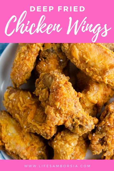 Deep Fried Chicken Wings Recipe, Fried Wings Recipe, Wing Recipes Fried, Food Wings, Fried Chicken Wings Recipe, Breaded Chicken Wings, Deep Fried Chicken Wings, Lunch Pizza, Best Chicken Wing Recipe