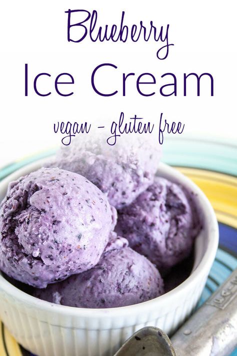 Blueberry Ice Cream (vegan, gluten free) - This easy no-churn ice cream is made in minutes. It is rich, sweet, and creamy. Vegan Blueberry Cheesecake, Blueberry Cheesecake Ice Cream, Vegan Ice Cream Recipe, Blueberry Ice Cream, Cheesecake Ice Cream, Dairy Free Ice Cream, Vegan Blueberry, Healthy Ice Cream, Quit Drinking