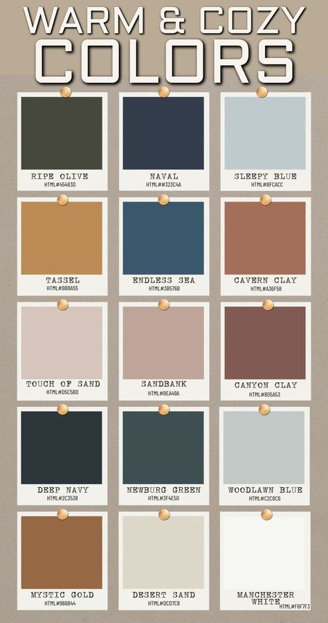 Paint Colors For Rustic Living Room, Interior Home Color Schemes Cozy Living, Room Color Ideas For Small Rooms, Cozy Paint Palette, Cozy Color Schemes For The Home, Light Color For Living Room Walls, Neutral Room Paint Colors, Home Color Themes, Farmhouse Living Room Wall Color Ideas