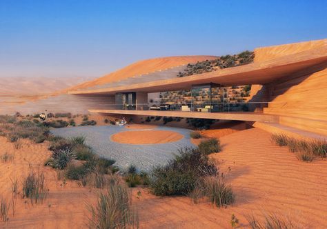 X-Architects Proposes "Architectural Constellation" for a Desert Hideaway Resort in KSA | ArchDaily Desert Resort Architecture, Dessert Architecture, Desert Building, Desert Villa, Desert Architecture, House Of The Future, Desert Resort, Win Competitions, Resort Architecture