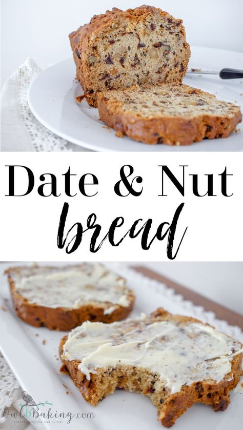 This date & nut bread recipe is hearty, packed with naturally sweet, chopped dates and buttery walnuts. This bread makes for the perfect breakfast on a snowy day. Date and Nut Bread recipe. Breakfast Ideas For A Group, Baking Recipes Quick, Date Nut Bread Recipe, Quick Sweet Treats, Date Bread, Date Nut Bread, Chopped Dates, Bread For Breakfast, Nut Bread Recipe