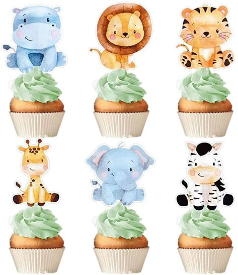 Forest Theme Birthday Party, Safari Baby Shower Decorations, Safari Cupcakes, Jungle Theme Cakes, Baby Birthday Party Decorations, Adult Party Decorations, Animal Themed Birthday Party, Elephant Cakes, Birthday Photo Banner