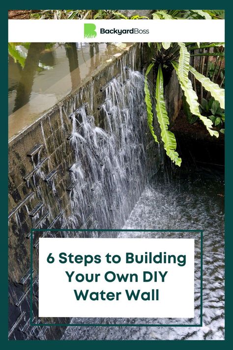 Do you want to add a decorative water wall to a room in your house, but it's not in the budget? In this guide, we describe how to build a water wall at home for a fraction of the cost. You can elevate any space with your own decorative water feature. Add a personal touch to complement the decor in your home by staining or painting the wood to fit in with the other furniture in the space or selecting a different tile for the surface of the wall. Outdoor Water Wall Diy, Water Walls Outdoor, Outdoor Water Wall, Water Wall Diy, Water Curtain Wall, Indoor Waterfall Wall, Stone Water Features, Outdoor Wall Fountains, Diy Water Feature