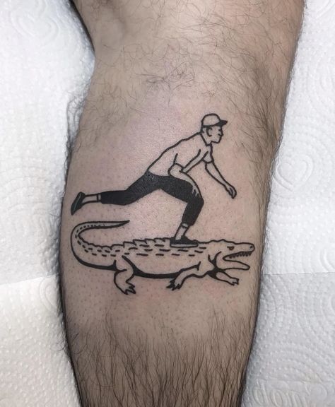 Skater Tattoos, Skate Tattoo, Skateboard Tattoo, Crocodile Tattoo, Cat Skateboard, 2024 Tattoo, Retro Tattoos, Sick Tattoo, Tasteful Tattoos