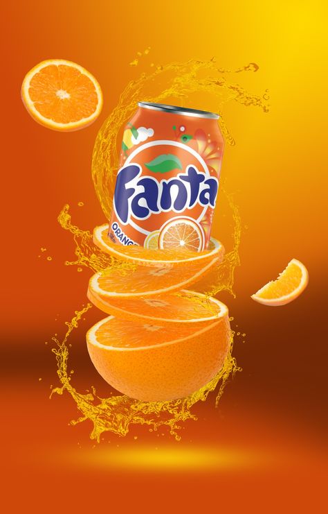 Fanta advertising Soda Poster Design, Photoshop Advertising Poster Designs, Can Advertising, Drink Advertising Design, Food Advertising Poster, Soda Wallpaper, Drink Marketing, Cola Wallpaper, Soda Ads