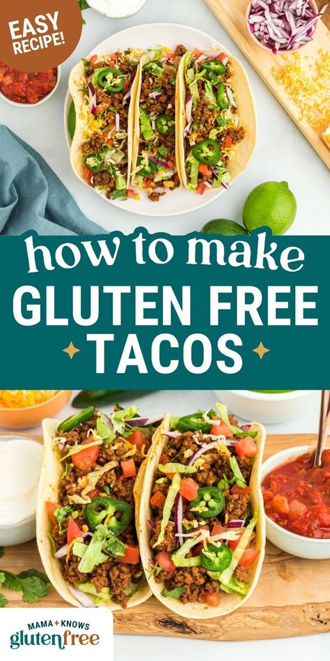 This classic recipe for gluten-free tacos is simple, straightforward, and always a winner. Perfect for Taco Tuesday! Gluten Free Tacos Recipes, Jicama Tortilla, Gluten Free Taco, Mccormick Taco Seasoning, Gluten Free Meatloaf, Taco Meal, Soy Egg, Fried Tacos, Gluten Free Tacos