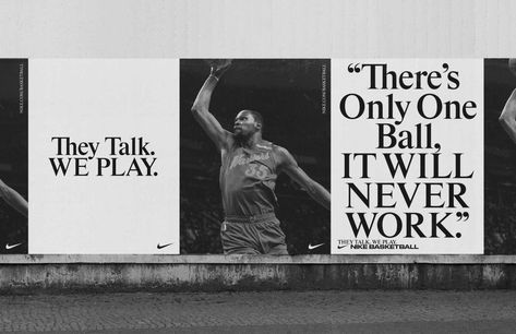 Nike Basketball NBA finals 2017 campaign 5 Typography Billboard, Basketball Poster Design, Nike Advertising, Wild Posting, Nike Posters, Advertising Typography, Hoarding Design, Nike Poster, Basketball Poster