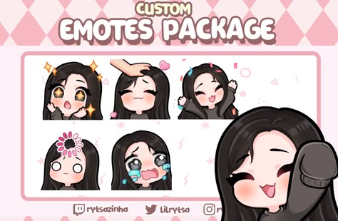 Hi, my name is Rytsa. Please send me a private message before placing your orders. I can draw cute emotes and badges for you. My twitter is @lilrytsa. Emotes Twitch Base, Twitch Emotes Base, Discord Names, Emote Base, Twitch Emotes Ideas, Aesthetic Apps Games, Twitch Streaming Setup, Chibi Emotes, Cute Emotes