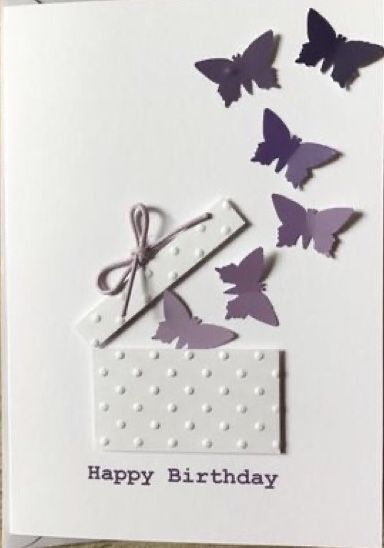 Birthday Card For Women Handmade, Birthday Card With Butterflies, Birthday Card Ideas Butterflies, Birthday Cards With Butterflies, Sizzix Birthday Cards, Butterfly Birthday Cards Handmade, Happy Birthday Card Ideas Homemade, Birthday Cards Butterfly, Womens Birthday Cards