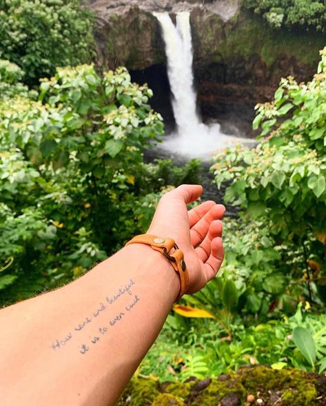 Small Tattoos To Get In Hawaii, Give Thanks Tattoo, How Rare And Beautiful It Is To Exist, Wrist Hand Tattoo, To Do Tattoo, Beach Mood Board, Good Bracelet, Do Tattoo, Hawaii Tattoos