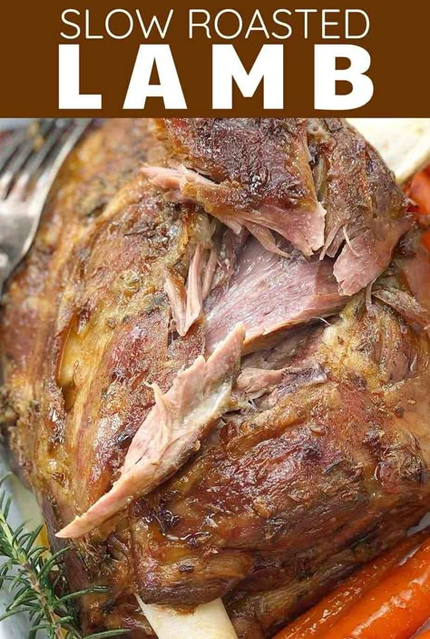 Roast lamb shoulder - slow cooked so it's soft and tender. Perfect for making pulled lamb for wraps or sliders. #chefnotrequired #lamb #slowcooked Lamb Shoulder Recipes, Slow Roast Lamb Shoulder, Roast Lamb Shoulder, Roasted Lamb Shoulder, Lamb Roast Dinner, Slow Roasted Lamb, Slow Roasted Lamb Shoulder, Pulled Lamb, Lamb Roast Recipe