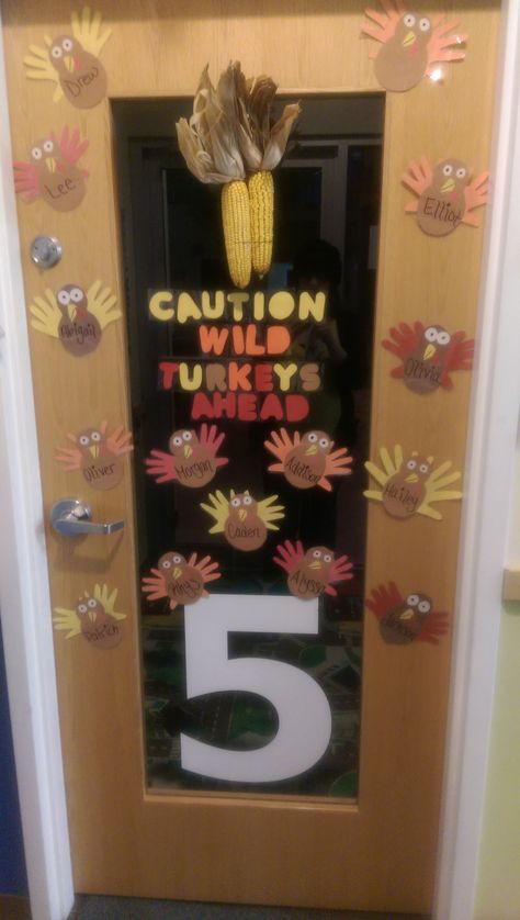 Fall Preschool Classroom Door Ideas, Thanksgiving Door Ideas For Preschool, Fall Door Decorations Classroom November, November Themed Classroom Doors, November Class Door Ideas, Thanksgiving Door For Classroom, Thanksgiving Door Preschool, November Theme Classroom Door, Thanks Giving Door Decoration