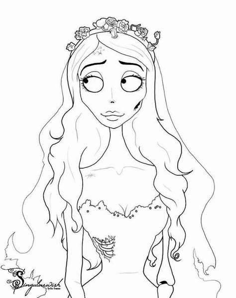 Coraline Outline, Nightmare Before Christmas Coloring Page, Corpse Bride Coloring Pages, Coraline Coloring Pages, Corpse Bride Art, Nightmare Before Christmas Drawings, Nightmare Before Christmas Tattoo, Coloring Pages Inspirational, Hello Kitty Coloring