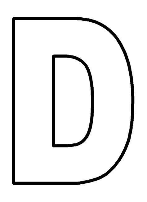 Letter D Template, D Alphabet, Letter D Crafts, Letter Stencils Printables, Letter A Coloring Pages, Alphabet Letter Templates, Bubble Letter Fonts, D Letter, Alphabet Templates