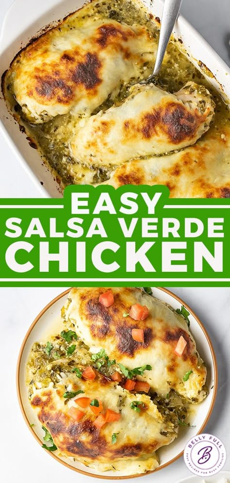 Chicken With Pico De Galo Recipes, Salsa Verde Chicken Bake, Trader Joe’s Salsa Verde Chicken, Salsa Verde Chicken Skillet, Herdez Salsa Verde Recipes Chicken, Chicken Verde Recipes, Green Salsa Chicken, Chile Verde Chicken, Chicken Salsa Verde