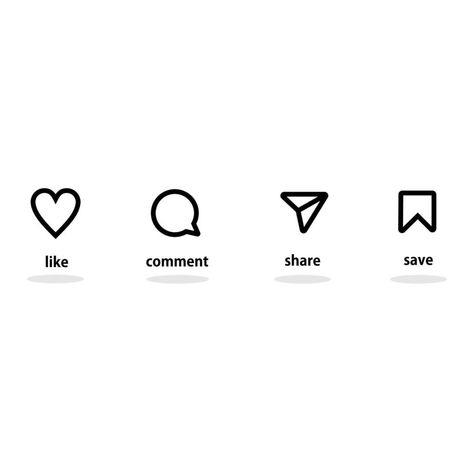 set of icons like comment share save for web and mobile Instagram Settings Pictures, Instagram Likes Icon, Instagram Like Comment Share Icon, Like Save Share Instagram Icon, Like Comment Share Save Icon Instagram, Like Comment Share Save Logo Instagram, Like And Share Logo, Like Share Comment Logo, Comment Logo