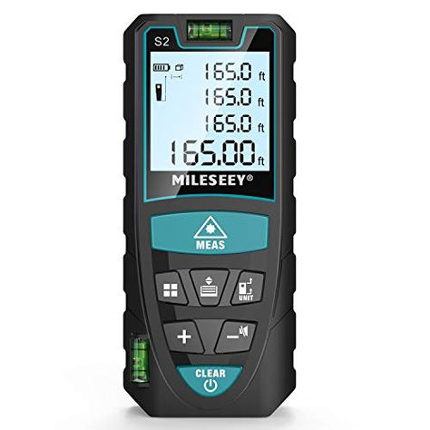 Laser Distance Meter 50M/165ft, Mileseey IP54 Laser Measure with 2 Bubble Levels,Portable Laser Rangefinder Digital Distance Meter with 4 Line LCD Display and Bigger Clear Backlight (Battery Included) : Amazon.co.uk: DIY & Tools Bubble Levels, Pythagorean Theorem, Laser Levels, Laser Level, Work Efficiency, Measuring Tools, Optical Lens, Measurement Tools, Tool Kit