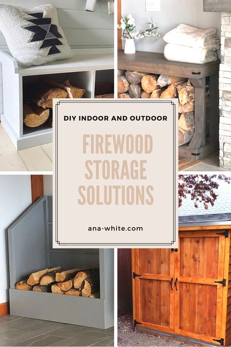 Diy Firewood Storage, Wood Stove Hearth Ideas, Stove Hearth Ideas, Firewood Holder Indoor, Indoor Log Storage, Diy Firewood Rack, Yard Diy Ideas, Firewood Rack Plans, Indoor Firewood Rack