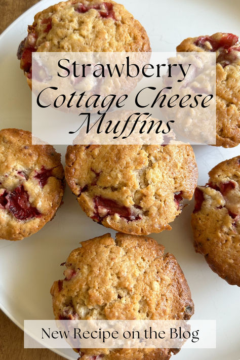 These strawberry cottage cheese muffins are the perfect snack or breakfast, delivering a satisfying amount of protein from cottage cheese and vibrant freshness from strawberries. Cottage Cheese Cupcakes, Strawberry Cottage Cheese Muffins, Cottage Snacks Ideas, Cottage Snacks, Cottage Cheese Strawberry Muffins, Cottage Cheese Muffins Gluten Free, Muffins Cottage Cheese, Muffins Made With Cottage Cheese, Cottage Cheese Baking