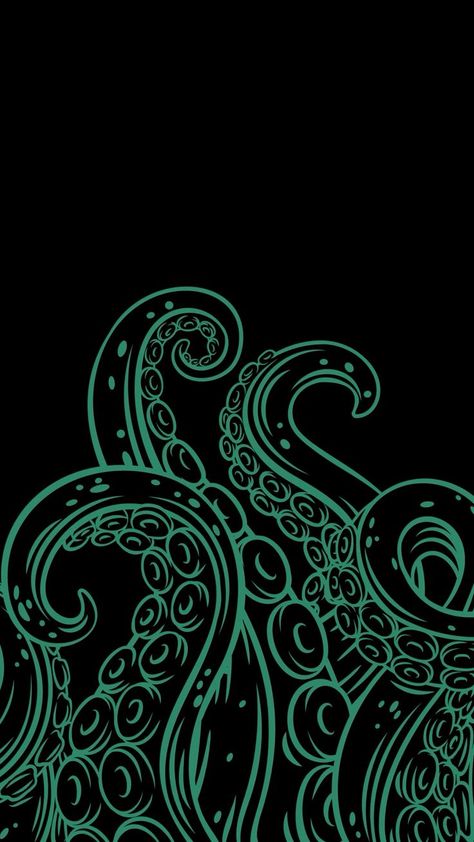 Cthulhu Wallpaper Iphone, Cephalopod Wallpaper, Cthulhu Wallpaper, Cthulhu Aesthetic, Kraken Wallpaper, Green Tentacles, Octopus Tentacles Art, Tentacle Tattoo, Octopus Wallpaper